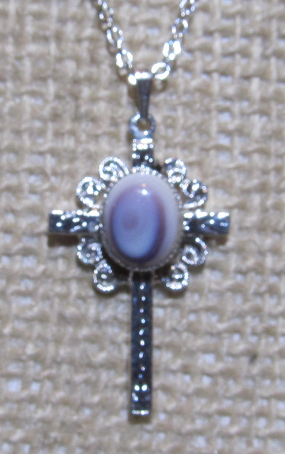 Wampum Cabochon in Antique Cross Setting