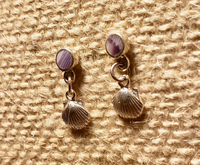 Scallop Shell Drop in Sterling Silver