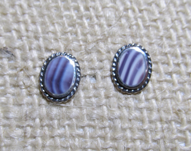 Sterling Silver Antique Oval Stud